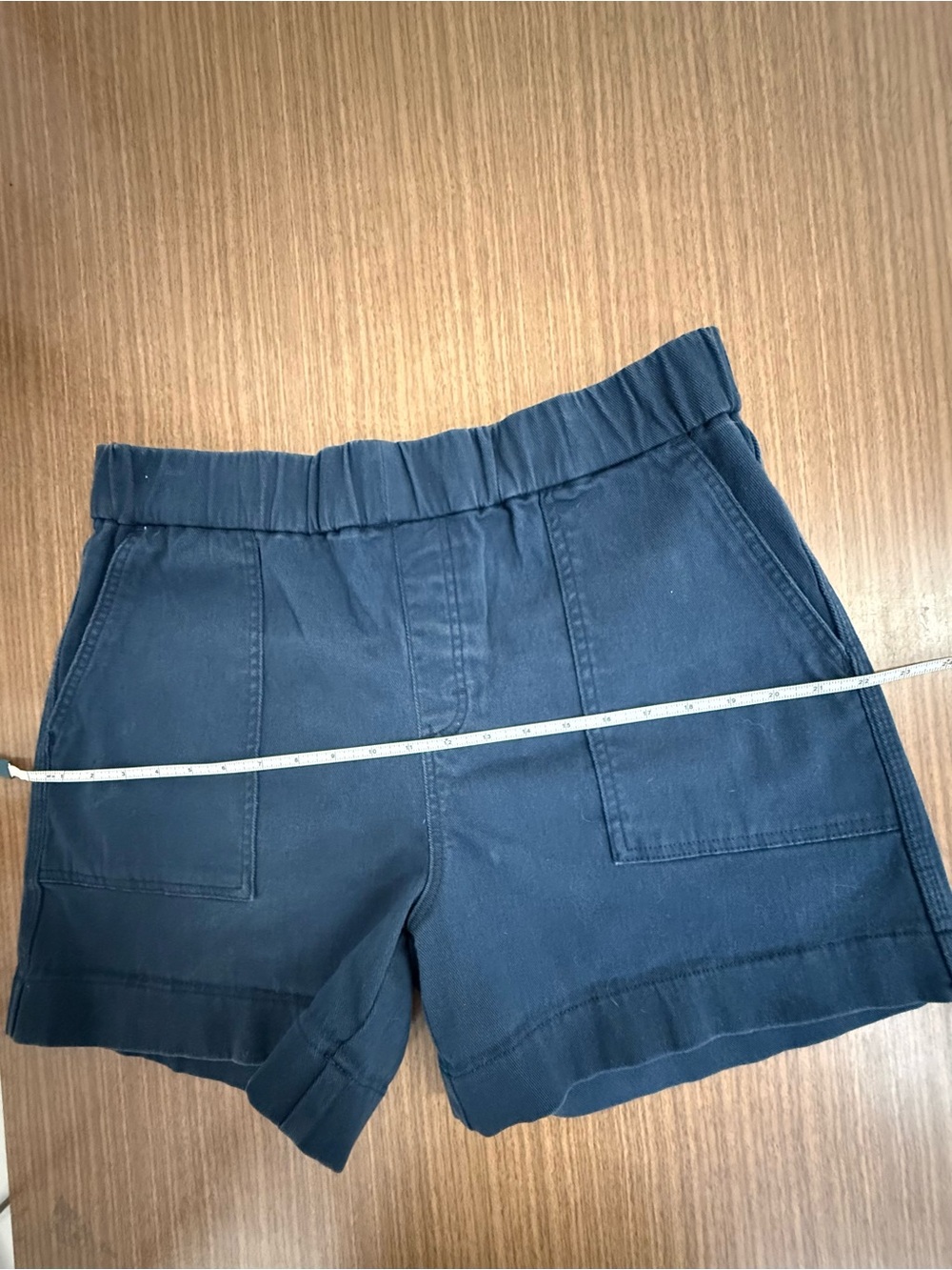 Lee Navy High rise Elastic-Waist Cotton Jean Shorts - Picture 5 of 8